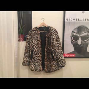 Leopard faus fur coat